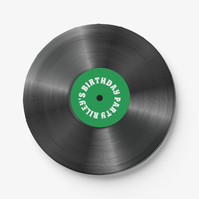 Prato De Papel Festa de aniversário personalizada de registro do  (Frente)