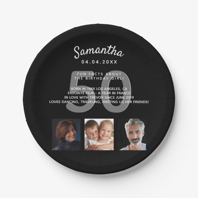 Prato De Papel Festa de aniversário personalizado fatos de divers (Frente)