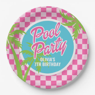 Prato De Papel Festa de Aniversário Pink Malibu Pool Party