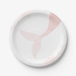 Prato De Papel Festa de aniversário Rosa de Sereia