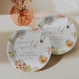 PRATO DE PAPEL FESTA DE ANIVERSÁRIO SAFARI