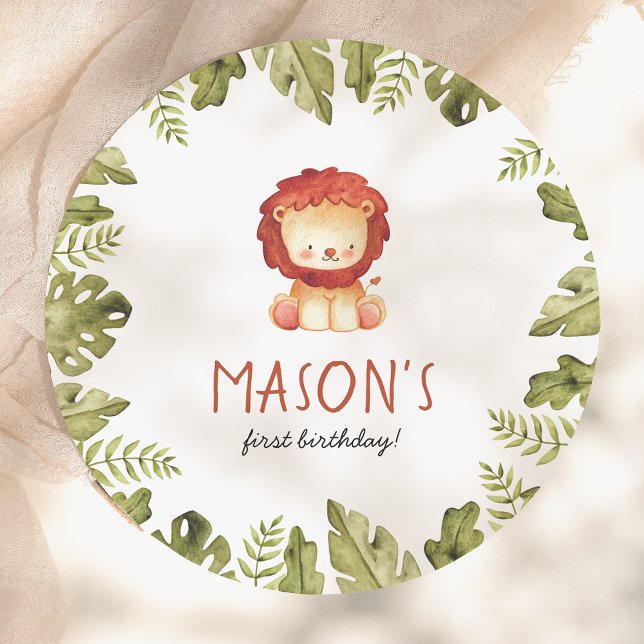 Prato De Papel Festa de aniversário Selvagem de Animais Safari (Criador carregado)