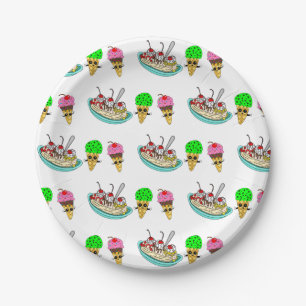 Prato De Papel Festa de aniversário sorvete