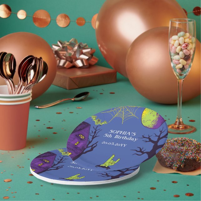 Prato De Papel Festa de aniversário Spooky Halloween (Múltiplo)