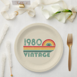 Prato De Papel Festa de aniversário vintage personalizada