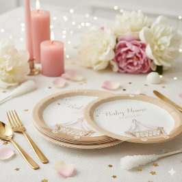 Prato De Papel Festa de Aqiqah Personalizada Celebração Islâmica