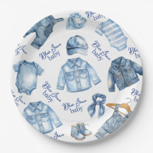 Festa de Bebê com Tema de Denim Bebê Azul Moderno