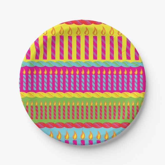 Prato De Papel Festa de Bolo de Aniversário (Frente)