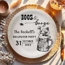 Prato De Papel Festa de Boos e Booze Ghost Halloween