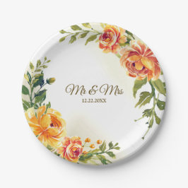 Prato De Papel Festa de casamento Laranja Amarelo Vermelho Verde 