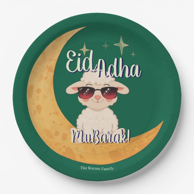 Prato De Papel Festa de Celebração do Eid Mubarak (Frente)