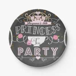 Prato De Papel Festa de Chá da Princesa Aniversário Lousa
