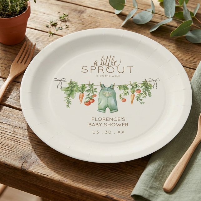 Prato De Papel Festa de Chá de Bebê Localmente Cultivada (Criador carregado)