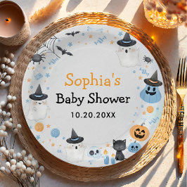 Prato De Papel Festa de Chá de fraldas do Halloween Ghost