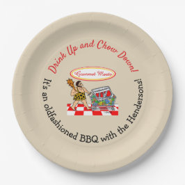 Prato De Papel Festa de CHURRASCO de Feriados de Verão, Engraçado