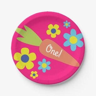 Prato De Papel Festa de Coelho Birthday Cute Kid's Rabbit