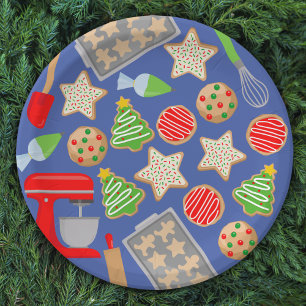PRATO DE PAPEL FESTA DE COOKIES DE NATAL