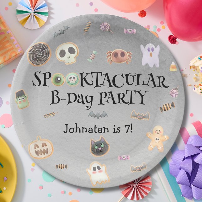 Prato De Papel Festa de crianças de aniversário Spooktacular (Criador carregado)