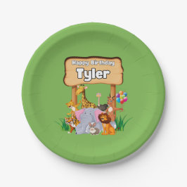 Prato De Papel Festa de Crianças do Zoo Fantástico