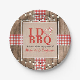 Prato De Papel Festa de Engajamento Rustic I Do BBQ Casal Chuveir