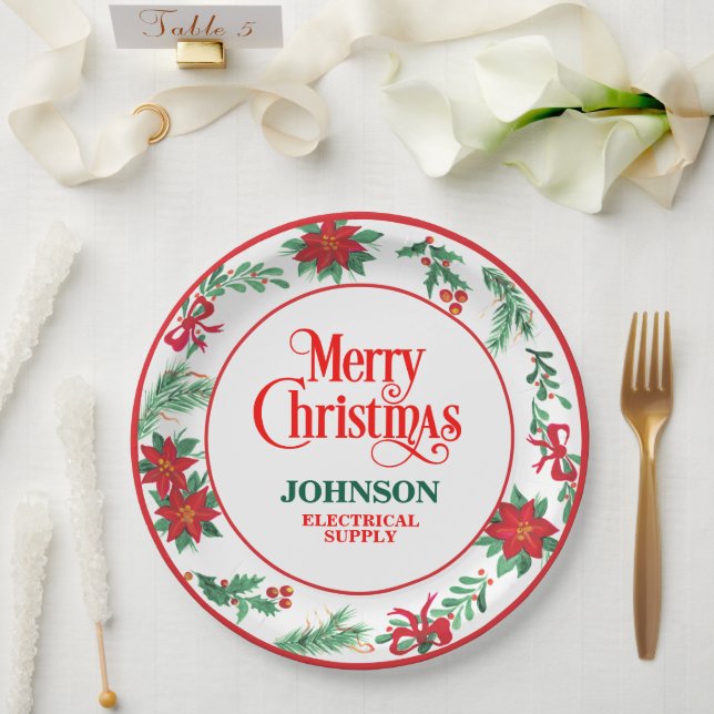 Prato De Papel Festa de Escritório de Natal (Casamento)