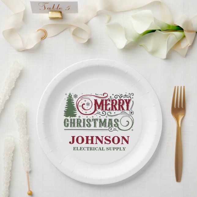 Prato De Papel Festa de Escritório de Natal (Casamento)
