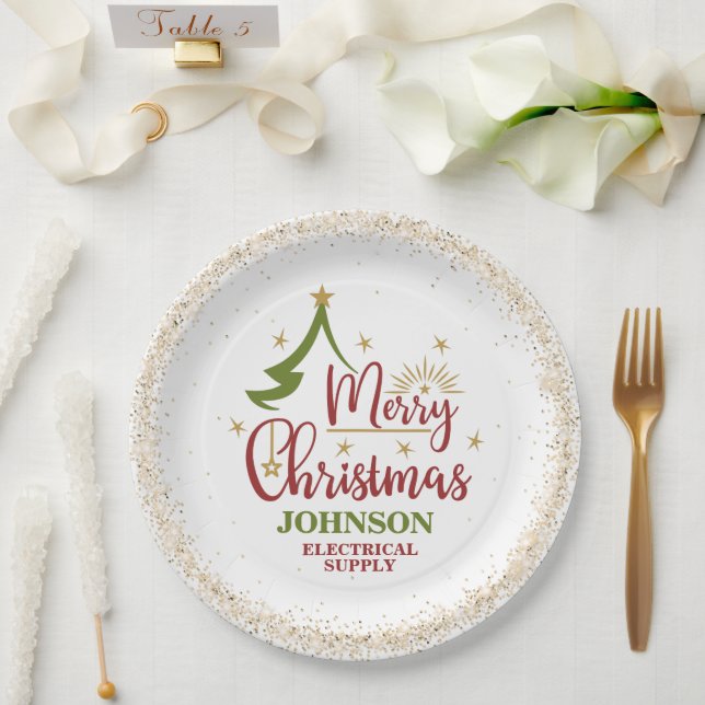 Prato De Papel Festa de Escritório de Natal (Casamento)