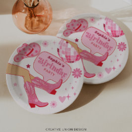 Prato De Papel Festa de Festa de aniversário de Garota-de-Vaca Ro