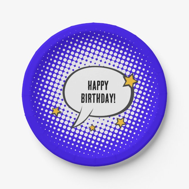 Prato De Papel Festa de Filme de Cartografia de Super Herói para  (Frente)