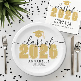 Prato De Papel Festa de formatura Amarela formando