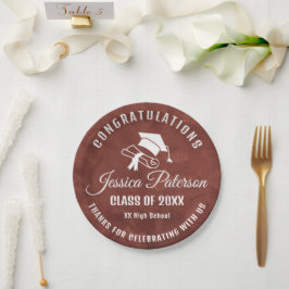 Prato De Papel Festa de formatura Castanha Doce Nome Personalizad