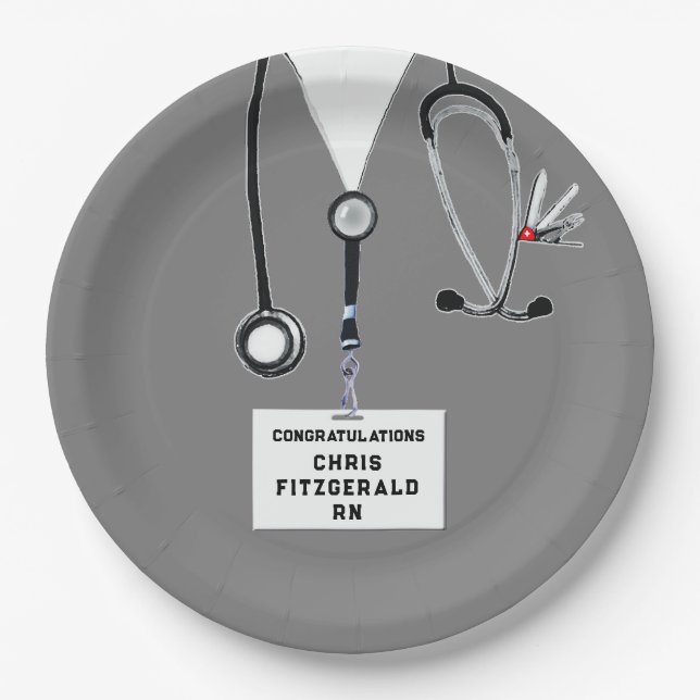 Prato De Papel Festa de formatura de Enfermeiro Creative (Frente)