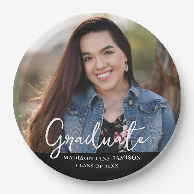 Prato De Papel Festa de formatura de fotos (Frente)