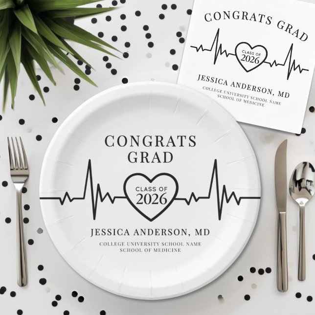 Prato De Papel Festa de Formatura de Medicina (Nursing Doctor Medical Graduation Party Paper Plates)