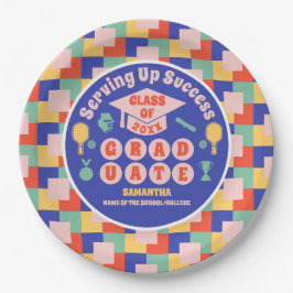 Prato De Papel Festa de formatura de Pickleball Retro