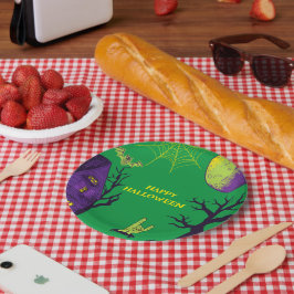 Prato De Papel Festa de Halloween Azul Spooky