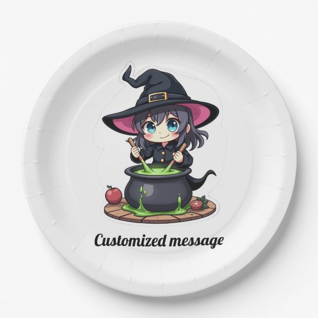 Prato De Papel Festa de Halloween de Crianças Personalizadas (Frente)