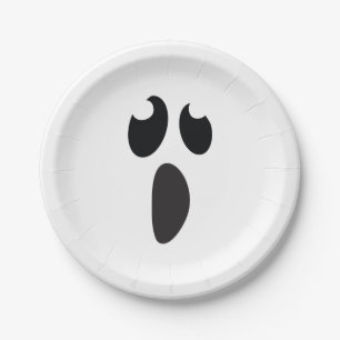 Prato De Papel Festa de Halloween do Fantasma Face Treat ou Truqu