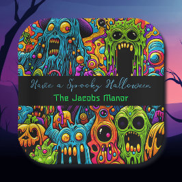 Prato De Papel Festa de Halloween | Zombie e Monstros Personaliza