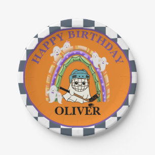 Prato De Papel Festa de Hóquei em Gelo Ghost Cute