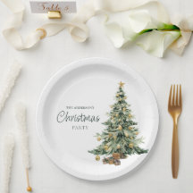 Festa de Natal Árvore Aquarela Elegante