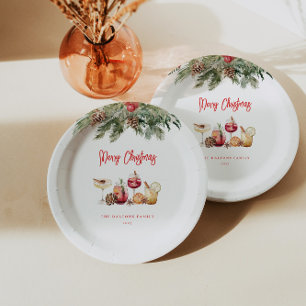 Prato De Papel Festa de Natal coquetel