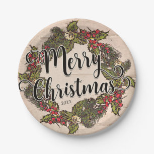 Prato De Papel Festa de Natal de Férias Russas de Vintage