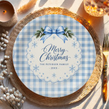 Festa de Natal do Ursinho Xadrez com Laço Azul