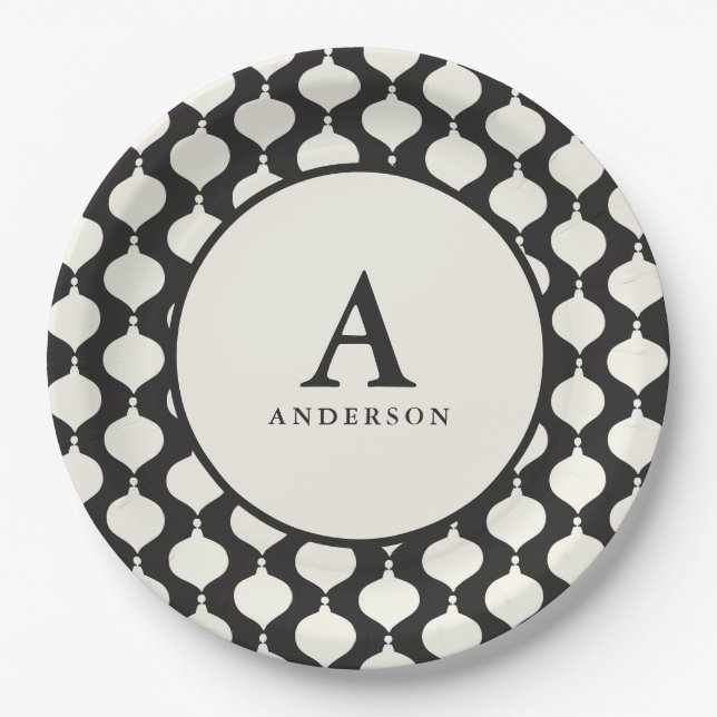 Prato De Papel Festa de Natal elegante e bálsamo (Frente)