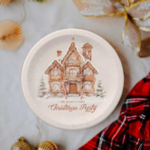 Prato De Papel Festa de Natal, Gingercake House Personalizado