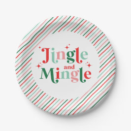 Prato De Papel Festa de Natal Jingle and Mingle