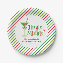 Prato De Papel Festa de Natal Jingle and Mingle