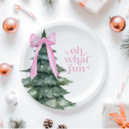 Prato De Papel Festa de Natal Oh Que Rosa Divertido