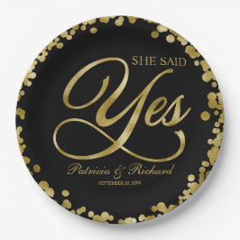 Prato De Papel Festa de Noivado Ela Disse Sim Ouro Preto